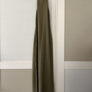 Olive Green Long Dress with Open Back