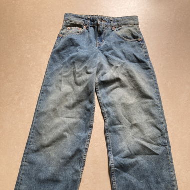 Low Rise Parallel Jeans, Vintage Blue Green