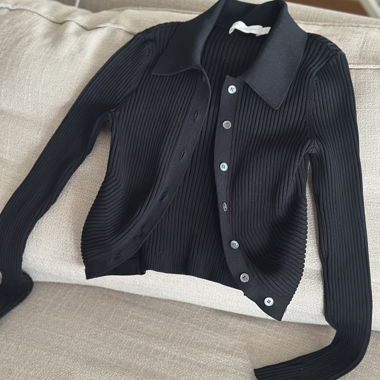 Jonathon Simkhai Sol Cropped Ribbed Knit Cardigan
