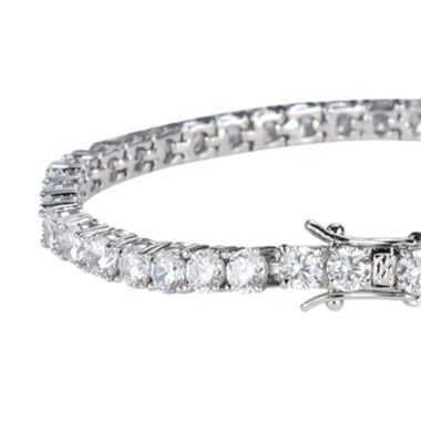 Bracelet mosanite et argent platine
