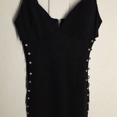 Black strappy dress with studs
