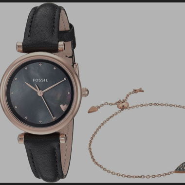 Fossil Watch and Bracelet Love set