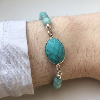 Aqamarin-grün-blaues Armband