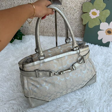 Borsa a tracolla Coach argento