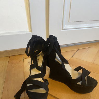 Black Sandals, High Heels (Size: 36.5)