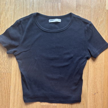 Black Ribbed T-Shirt
