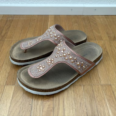 Zehensandalen rosa mit Strass