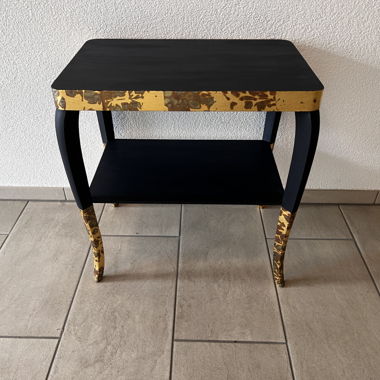 Dark Blue & Gold Side Table