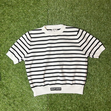 Top en maille rayé Miu Miu