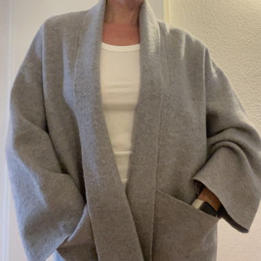 Graue Merino Wolljacke