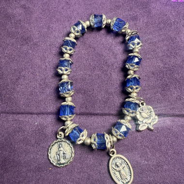Blue religious bracelet