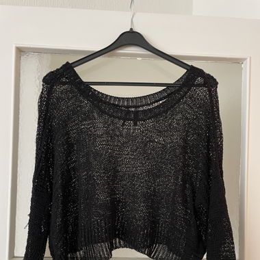 GUESS black open knit sweater