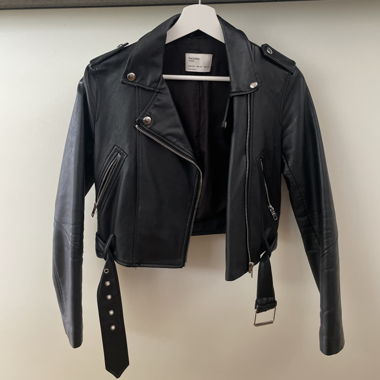 Veste en cuir Bershka