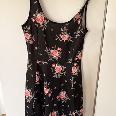Blumen Trägerkleid schwarz