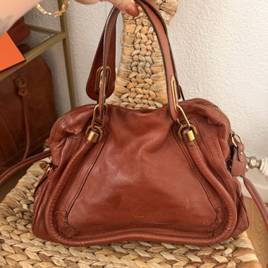 Borsa a mano in pelle Chloe Paraty Marrone/Arancione