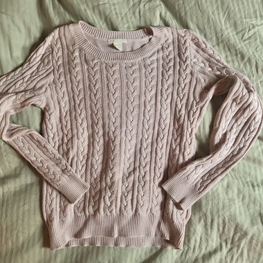 Rosa Zopfmuster-Pullover H&M, Grösse S