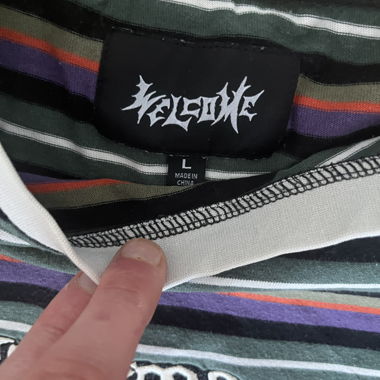 Striped Welcome T-shirt with print
