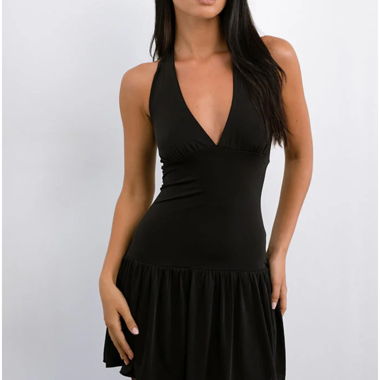 Abito nero Neckholder di Motelrocks