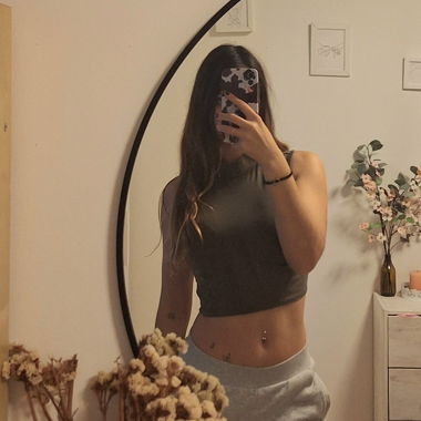 Olive green crop top with collar