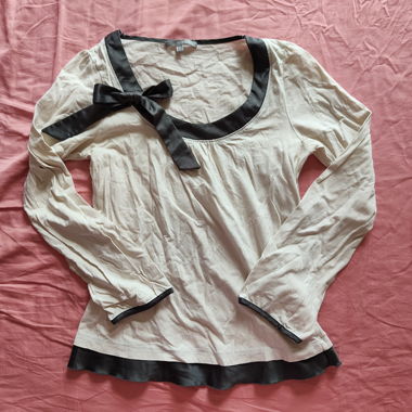 T-shirt manches longues mignon avec nœud