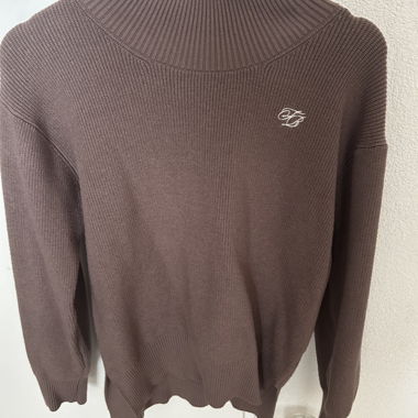 Brown Rib-Knit Sweater