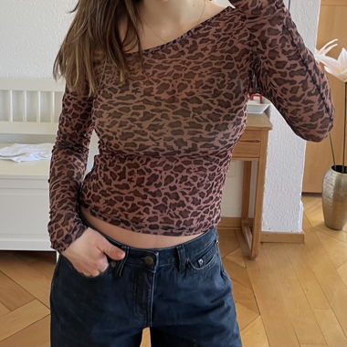 sheer Leo-Print-Top
