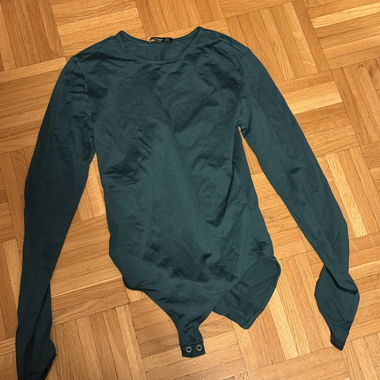 Body a maniche lunghe verde scuro