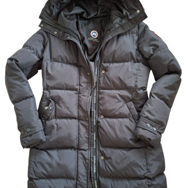 Piumino lungo nero Canada Goose donna