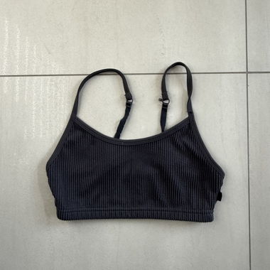 Bralette a coste grigio scuro