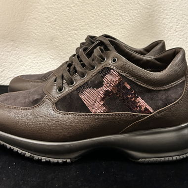 Sneakers Hogan braun mit Pailletten