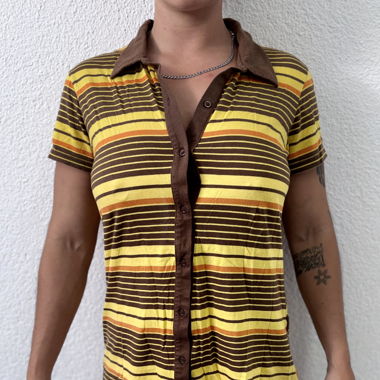 Dickies Gelb-Braunes Mini-Kleid
