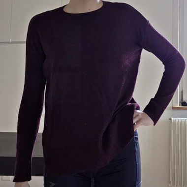 Maglione bordeaux con zip