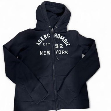  navy Abercrombie & Fitch zip up hoodie, size m