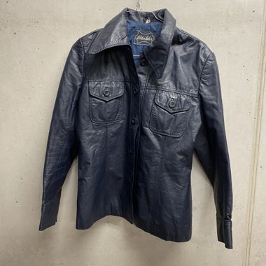 Blue leather jacket