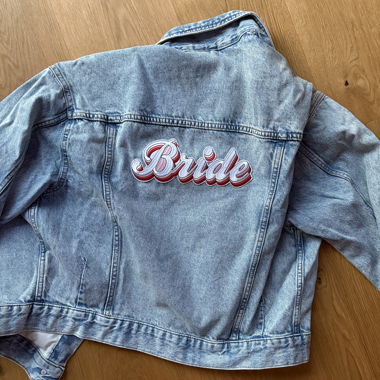 Light Blue Denim Jacket with Bride Backprint