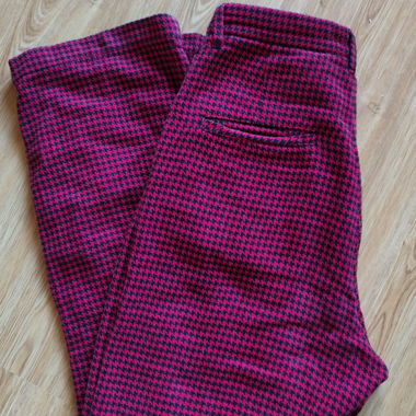 Hahnentritt-Hose rot-schwarz