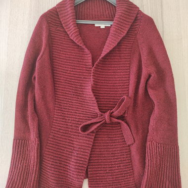 Cardigan maglia bordeaux