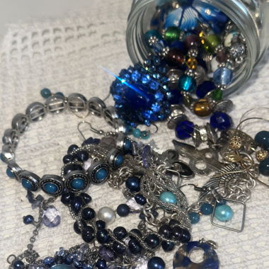 Blue Jewelry Jar