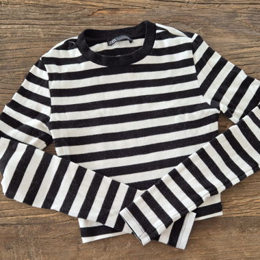 Gestreiftes Langarmshirt, croptop