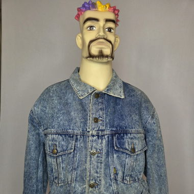 Veste en jean vintage en denim stonewashed – POP 84