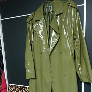 Faux leather trench coat 