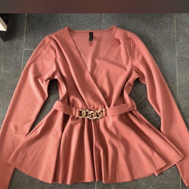 Blouse cache-cœur corail XS