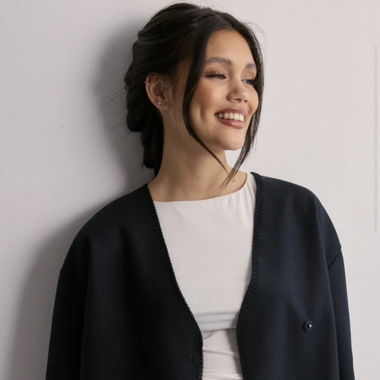 Cute Spring Jacket in Navy Blue