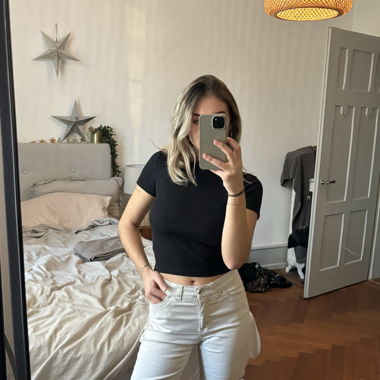 beige low waist jeans