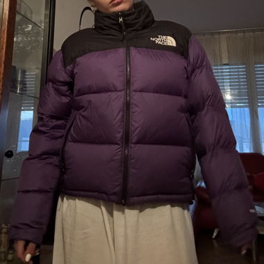 violet the north face puffer jacket