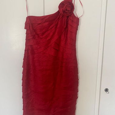 Rotes One-Shoulder Kleid Gr 40