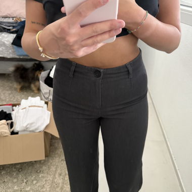 Dark High-Waisted Trousers