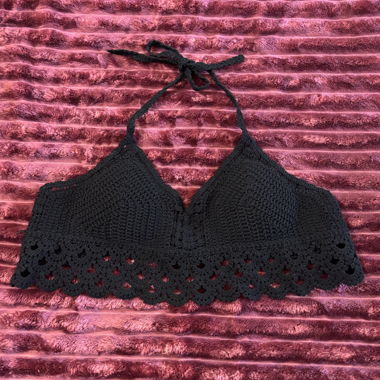 Schwarzes Häkel Top