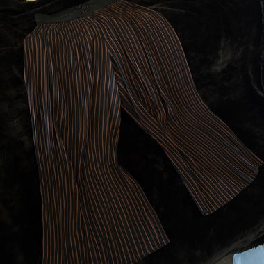 Pantaloni a Pieghe Rigati