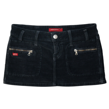Miss Sixty schwarzer Cord-Minirock mit Reissverschluss